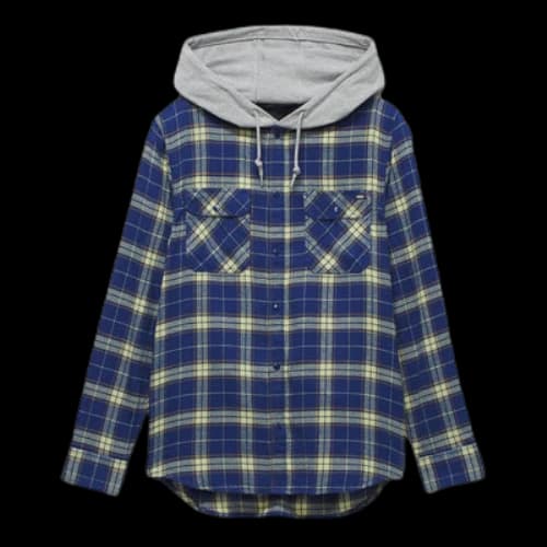 Vans Parkway Hooded Long Sleeve Flannel Shirt 'Blue Yellow'