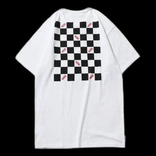Vans Off The Wall Black White Grid Printing Short Sleeve White