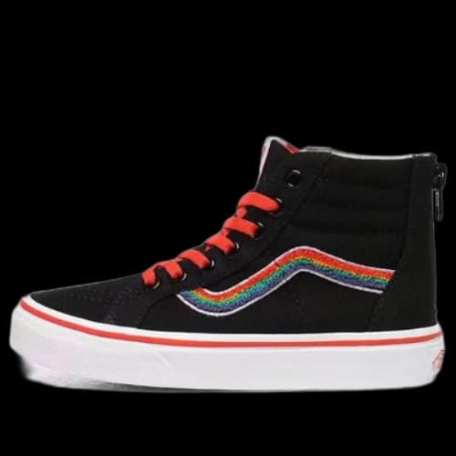 Vans Chenille SK8-HI Zip Shoes Kids Black/Rainbow