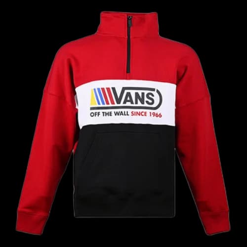 Vans Contrast Color Stitching Pullover Red
