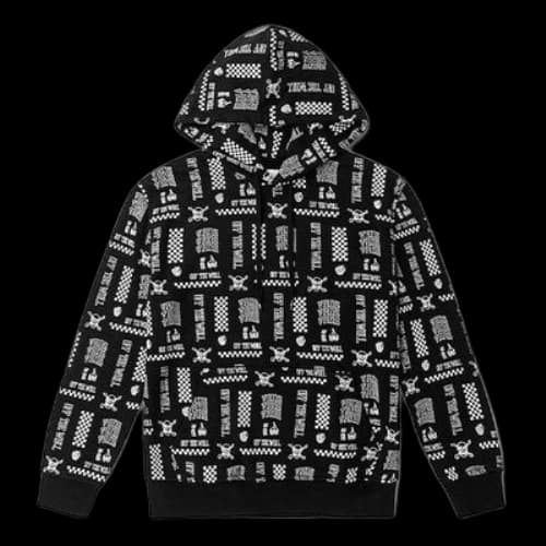 Vans Printed Long Sleeve Hoodie 'Black White' (Women's)