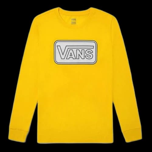 Vans DIY Alphabet Printing Athleisure Casual Sports Long Sleeves Yellow (Women's)