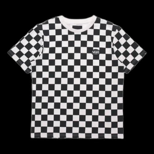Vans Checker Grid Athleisure Casual Sports Short Sleeve Couple Style Black