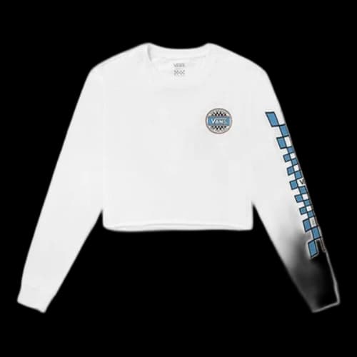 Vans Back Grid Logo Printing Long Sleeves White T-Shirt (Women's)