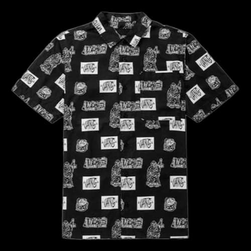 Vans x DUYANAIZI Series Printing Pattern Casual Sports Short Sleeve Black Shirt