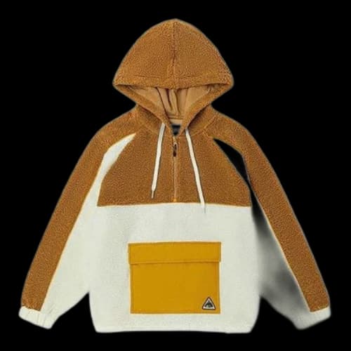 Vans Casual Half-Zip Hoodie 'Brown White' (Women's)