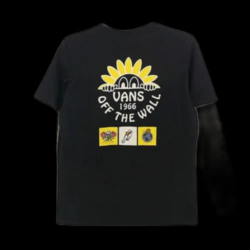 Vans Funny Flowers Printing Round Neck Long Sleeves Black (Women's)