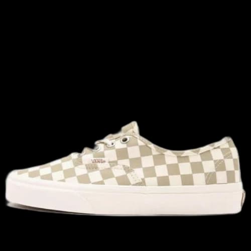 Vans Authentic Wear-Resistant Non-Slip Low Top Casual Skate Shoes White Brown Grid 'White Brown'