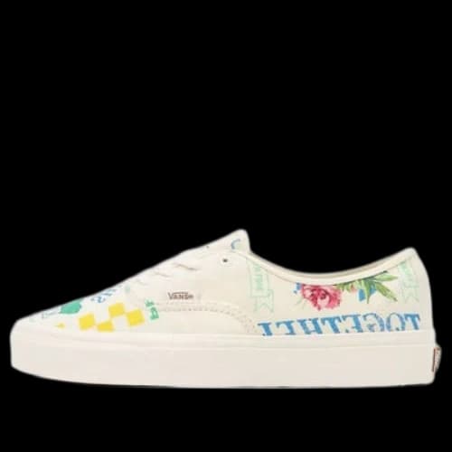 Vans Authentic Low Tops Casual Skateboarding Shoes Unisex White Green Blue Cartoon Printing 'White Green Blue'