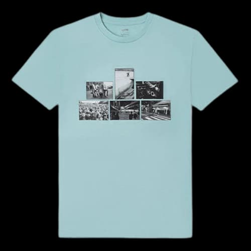 Vans x Ray Barbee x Leica Crossover Printing Sports Round Neck Short Sleeve Couple Style Light Blue