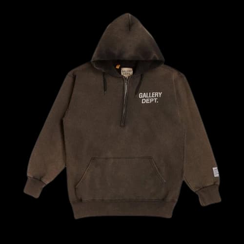 Gallery Dept. Vintage Half-Zip Hoodie 'Washed Black'