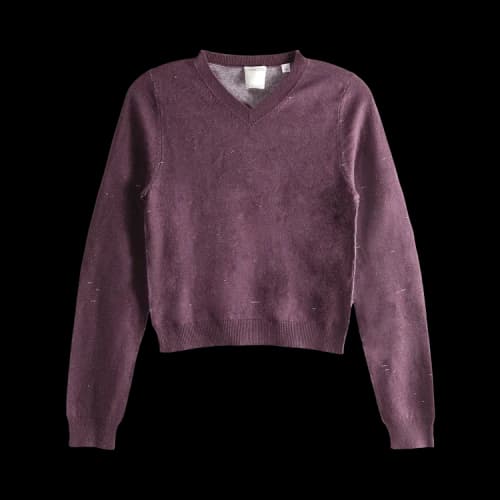 Calvin Klein Vintage Felted V Neck Sweater 'Barolo'