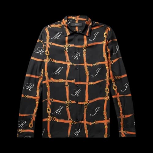 Amiri Belt Grid Printed Shirt 'Black'