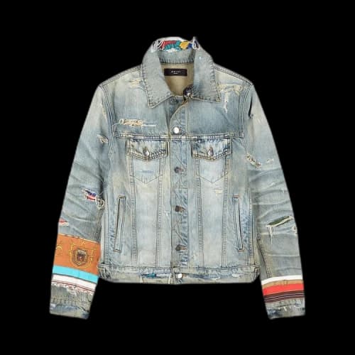 Amiri Patch Scarves Trucker Jacket 'Indigo'