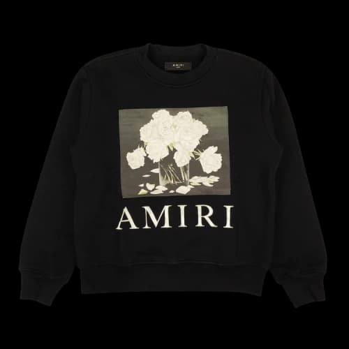 Amiri Flower Bouquet Applique Crewneck Sweatshirt 'Black'