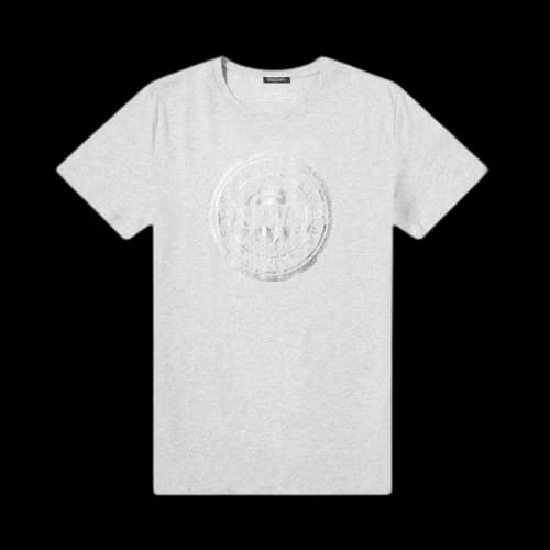 Balmain Metallic Coin Print Tee 'Heather Grey'