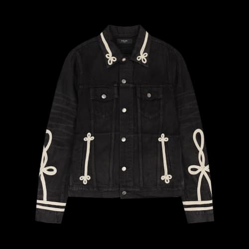 Amiri Rough Roping Embroidered Trucker Jacket 'Black'