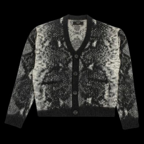 Amiri Snake Python Knitted Cardigan 'Grey'