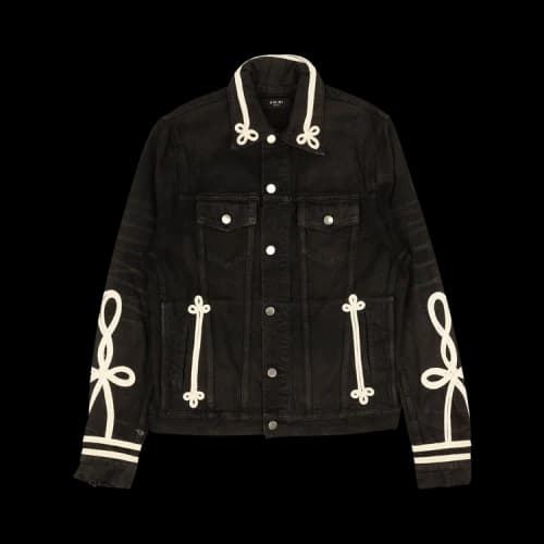 Amiri Rough Roping Embroidered Trucker Jacket 'Black'