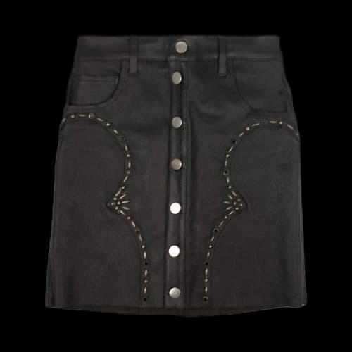 Amiri Western Leather Mini Skirt 'Black'