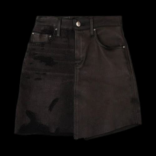 Amiri Leather Two Tone Mini Skirt 'Black'
