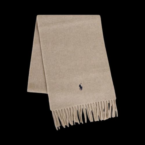 Polo Ralph Lauren Solid Recycled Wool Scarf 'Oatmeal Heather'