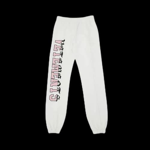 Vetements Vertical Cut-Up Logo Zip-Up Sweatpants 'White'
