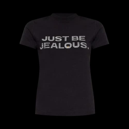 Vetements Just Be Jealous Crystal Fitted T-Shirt 'Black'