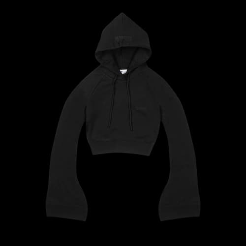 Vetements Flared Sleeve Cropped Hoodie 'Black'