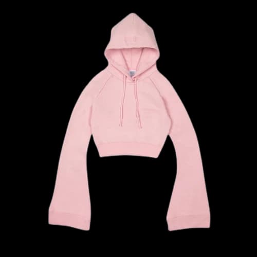 Vetements Flared Sleeve Cropped Hoodie 'Pink'