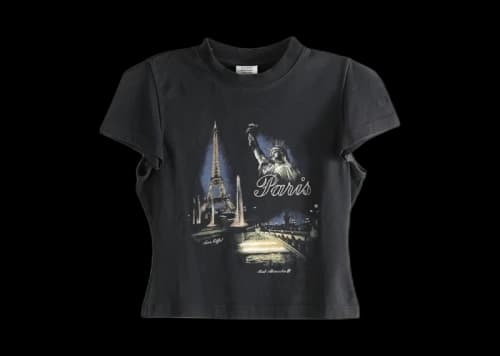 Vetements Paris Tourist Front Sleeve Baby T-shirt Black