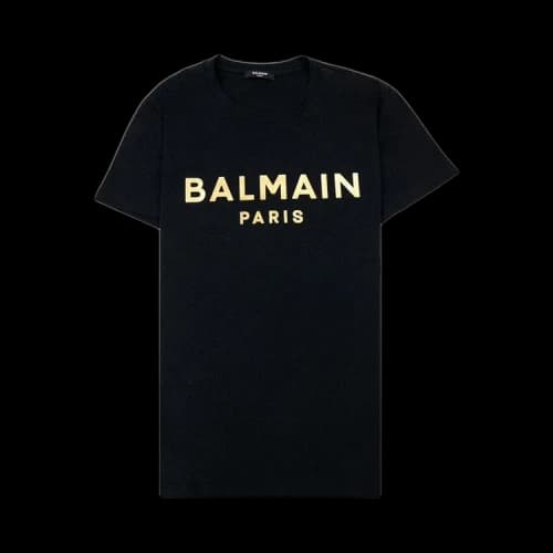 Balmain Logo Print Short-Sleeve T-Shirt 'Black/Gold'