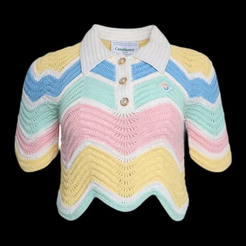 Casablanca Crochet Top 'Pink/Multicolor'