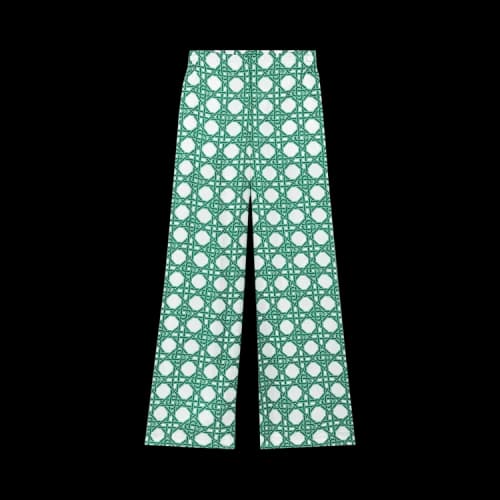Casablanca Printed Wide Leg Pants 'Green'