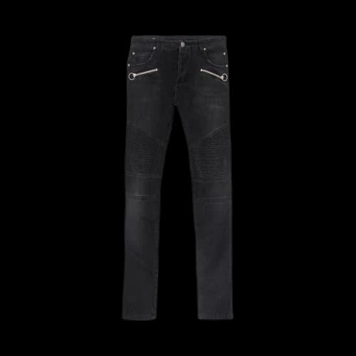 Balmain Slim Fit Monogram Revers Ribbed Jeans 'Black'