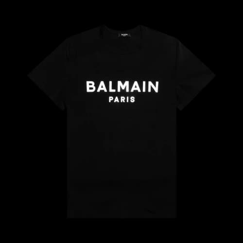 Balmain Eco Sustainable Foil T-Shirt 'Noir/Argent'