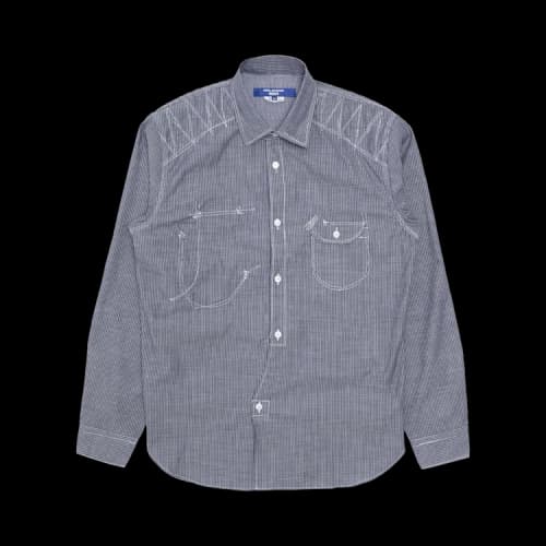 Junya Watanabe Top Stitch Shirt 'Navy/White'