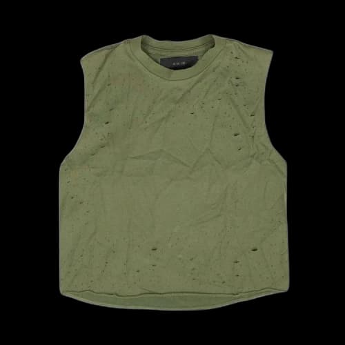 Amiri Army Shotgun Cropped Muscle Tank 'Green'