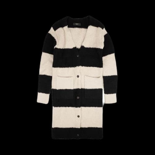 Amiri Wide Stripe Cardigan Sweater 'Black/White'
