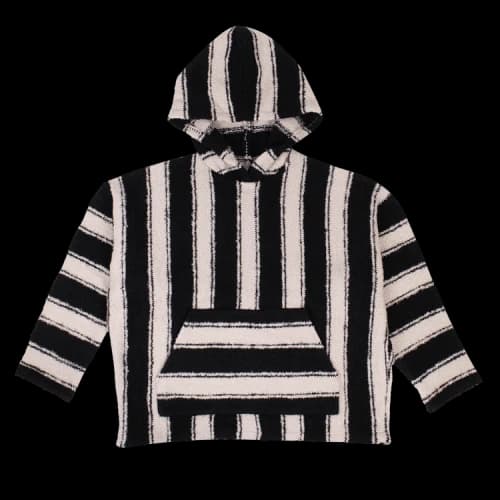 Amiri Wool Baja Striped Hooded Sweatshirt 'White/Black'