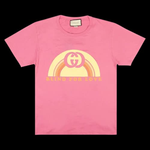 Gucci Interlocking G Logo Blind For Love T-Shirt 'Pink'