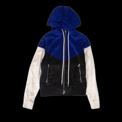 Amiri Silk Zip Up Jacket 'Blue/Black'