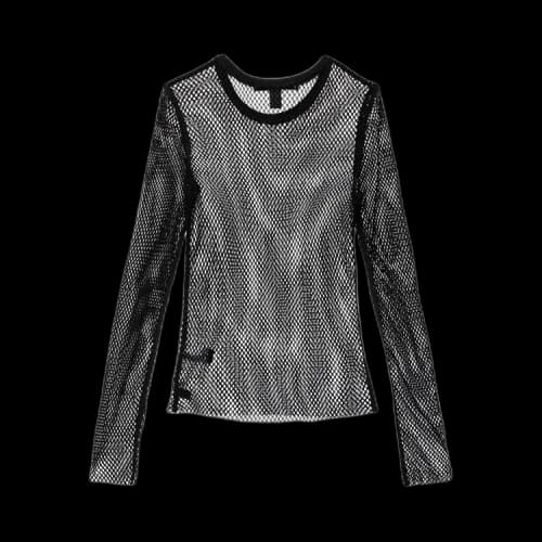 Ksubi Net Mesh Long-Sleeve Top 'Black'