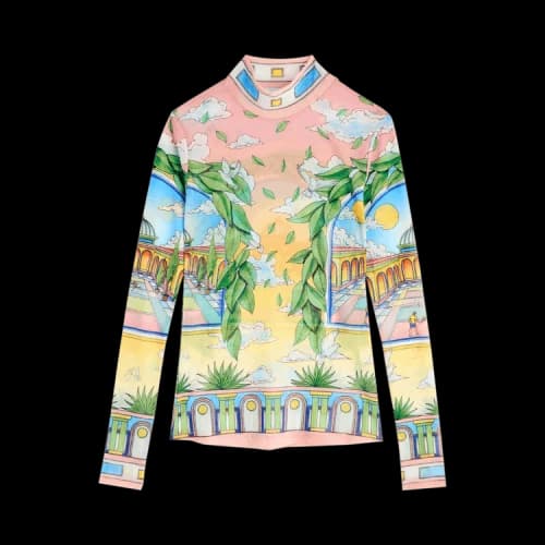 Casablanca Printed Mesh Top 'Multicolor'