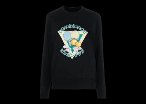 Casablanca Womens Masao San Table Tennis Crewneck Black/Multi
