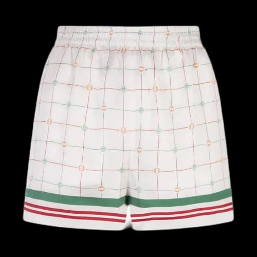 Casablanca Printed Silk Shorts 'Check'