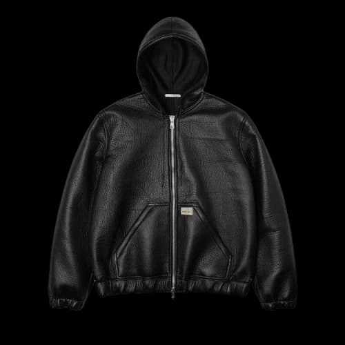 Stussy x Our Legacy Work Shop Leather Zip Hoodie 'Black'