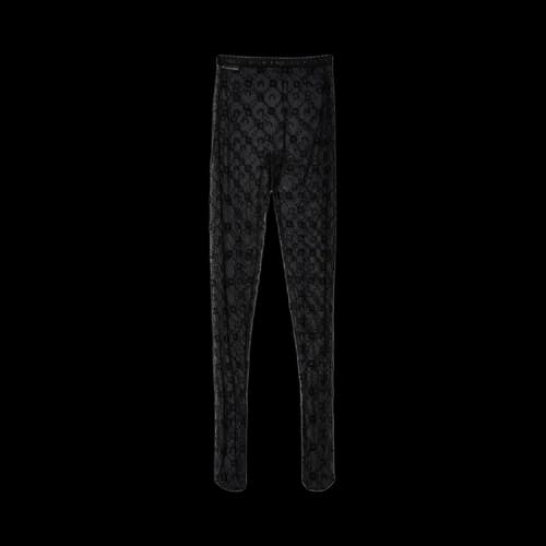 Marine Serre Moonogram Mesh Flock Tights 'Black'