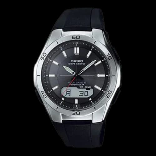 CASIO Outdoor Waterproof Shockproof Solar Energy Black Resin Strap Watch Solar Powered Mens Analog