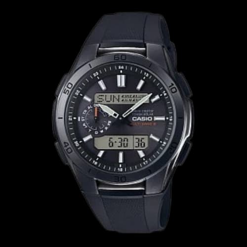 CASIO 100 Meter Waterproof Black Watch Stainless Steel Dial Resin Strap Analog Mens